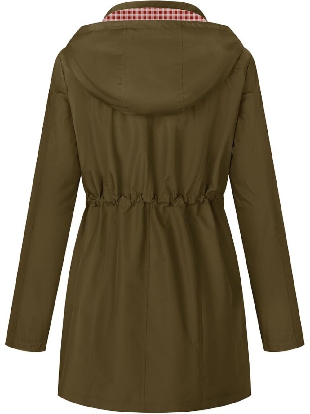 Women's Army Green Waterproof Outdoor Hiking Raincoat Lightweight Hooded Jackets - Picture 5 of 6